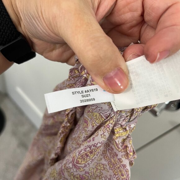 J. Crew Medium Purple, Green Boho Paisley Wrap Maxi Cotton Voile Skirt w/Pocket - Picture 15 of 16